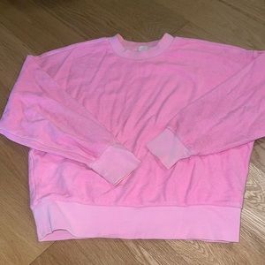 Gap neon pink terry cloth sweatshirt